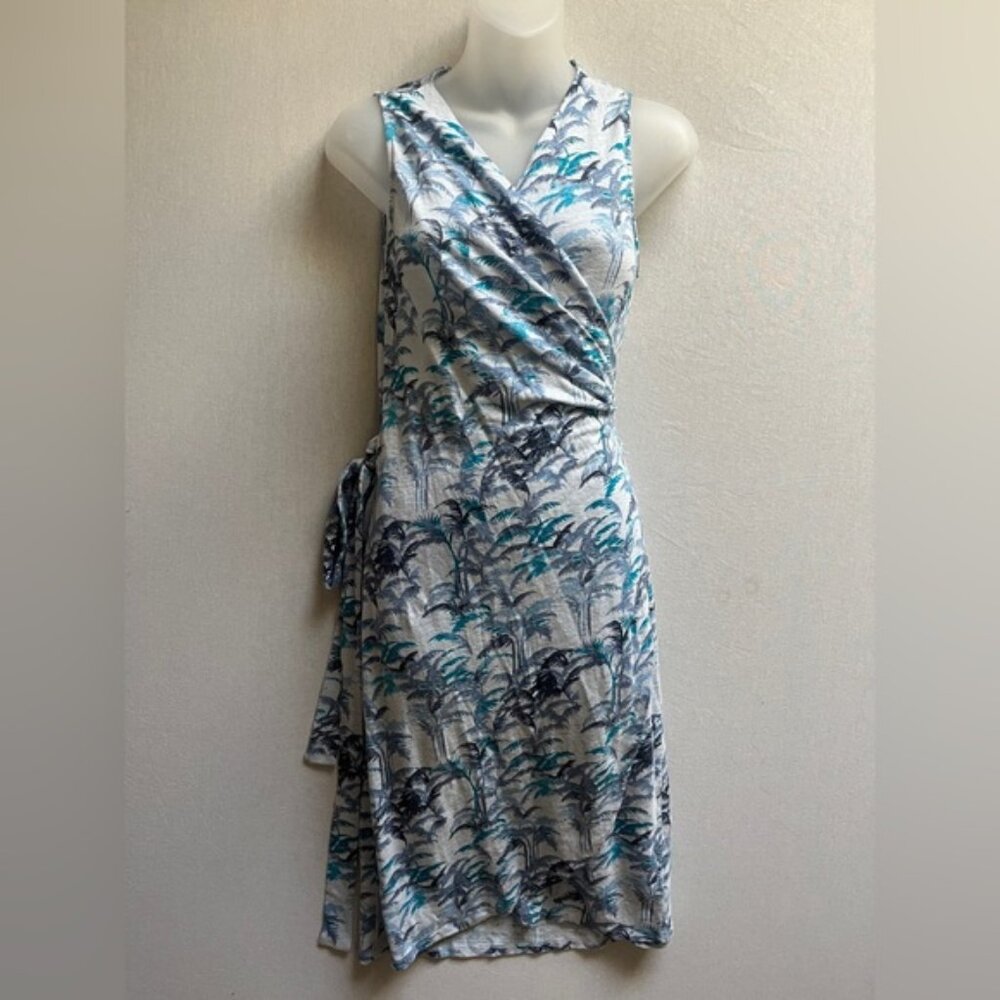 Tommy Bahama Tropical Blue and Gray Mini Dress